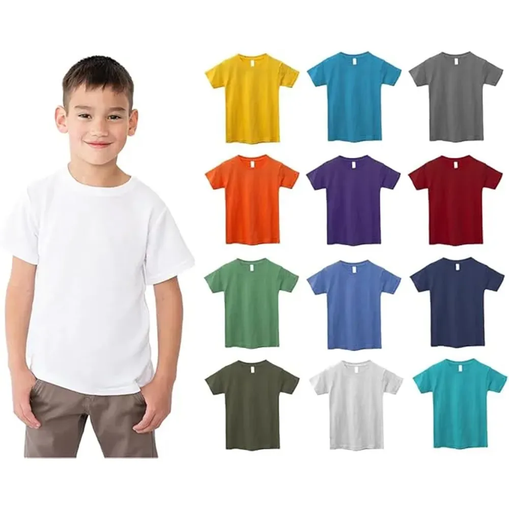 12 Pack Kids Cotton Tshirts Bulk