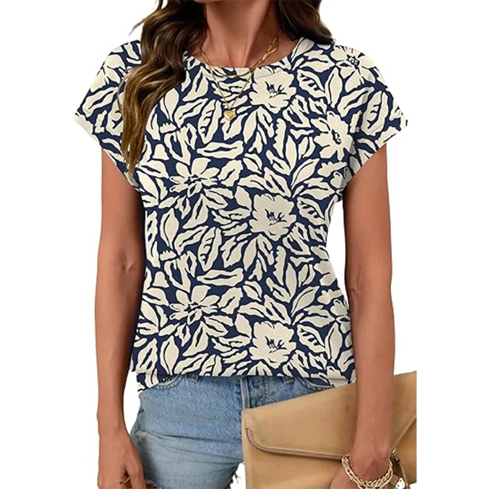 LOMON Womens Summer Tops Short Sleeve Shirts