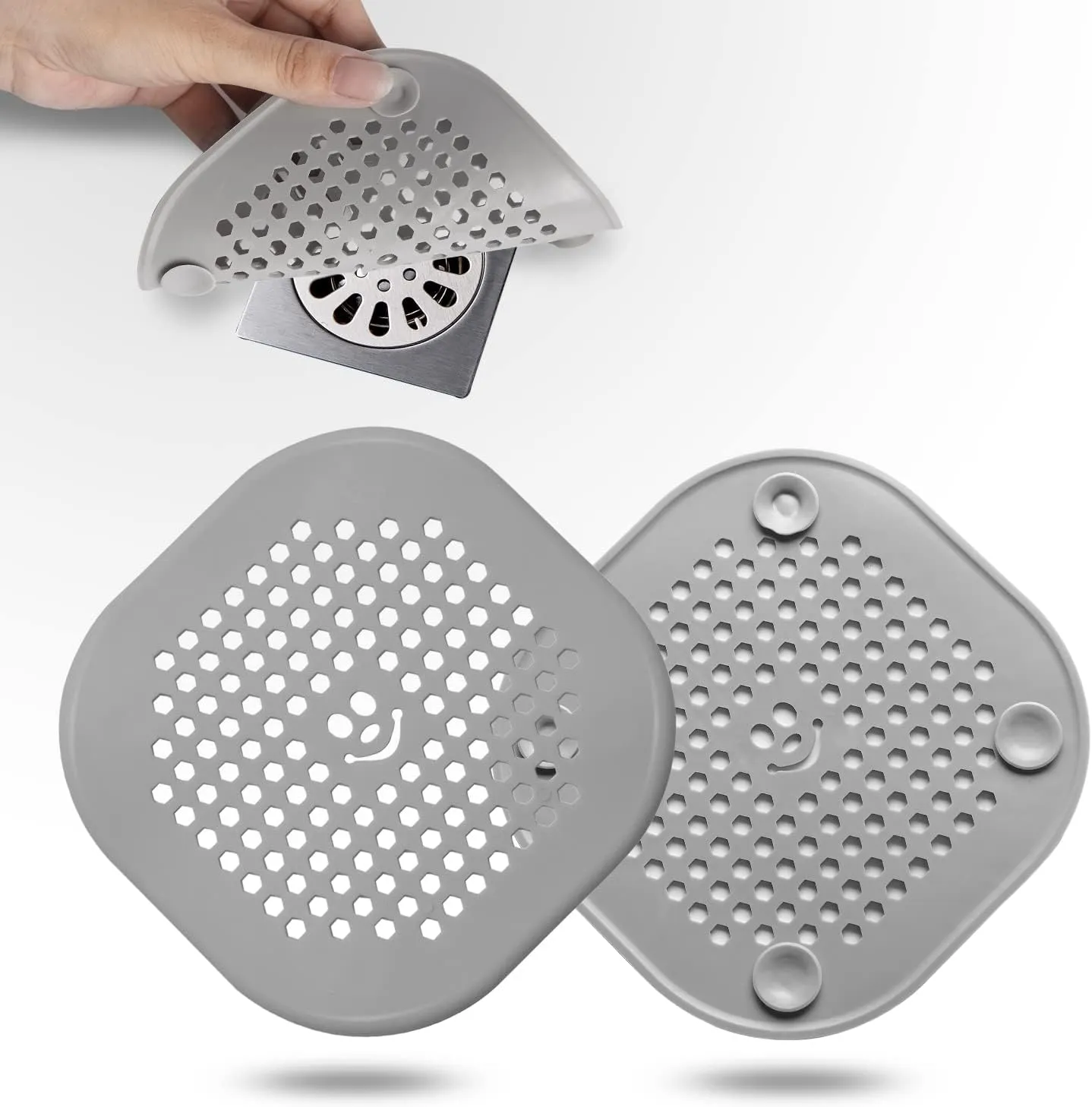 2 Pack Drain Hair Catcher Silicone Bathroom