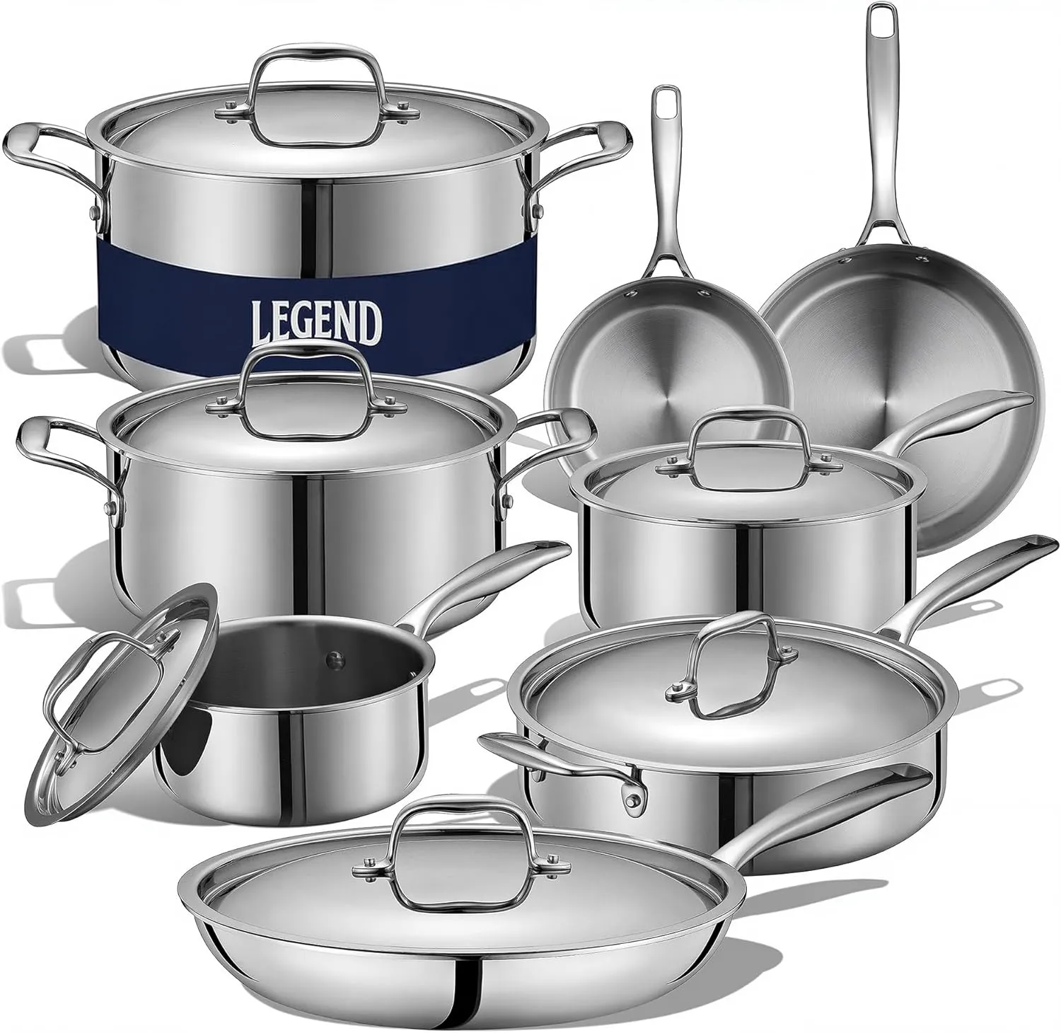 LEGEND COOKWARE 5-Ply Stainless Steel Cookware Set