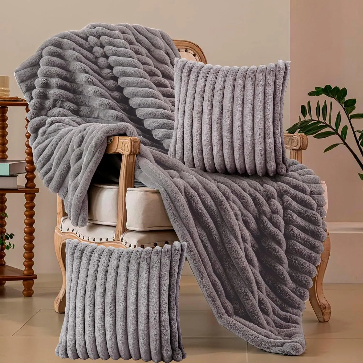 Blanket & Throw Pillow Covers Set