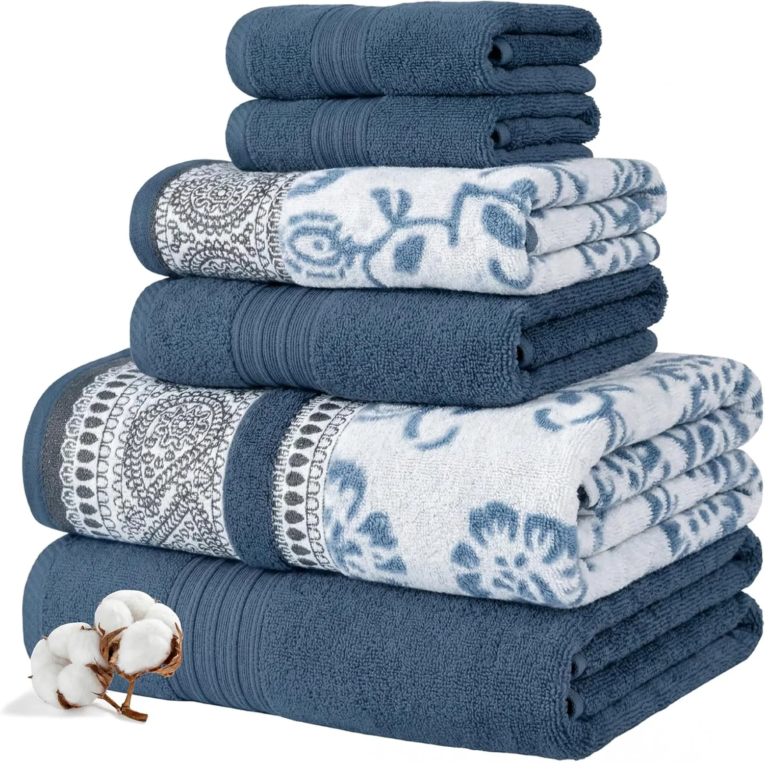 Modern Threads 6 Piece Bath Towel Set