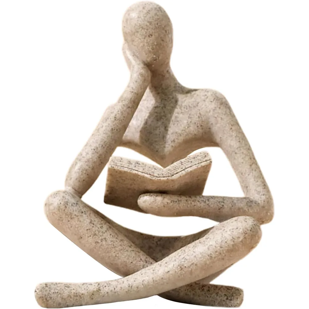 UTTCMK Bookshelf Decor Thinker Statue