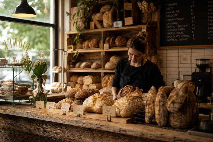 Fresh sourdough loaf from Bake House