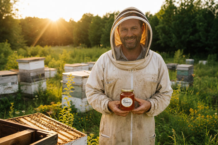 Local wildflower honey jar from Bee Local